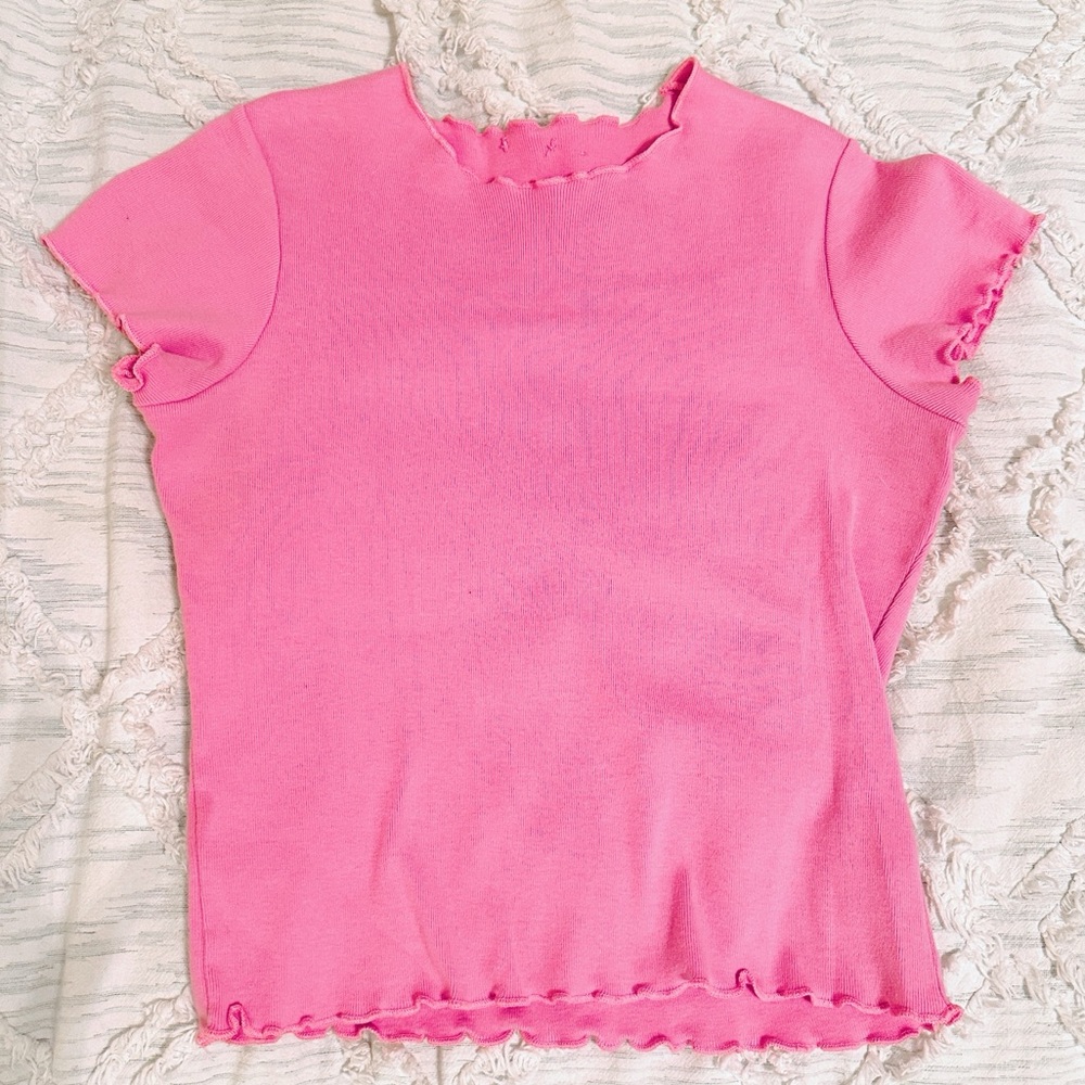 PINK RUFFLE BRANDY MELVILLE TOP